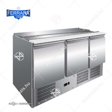 ELADÓ ÚJ! ipari Salátahűtő 3 ajtós 400 liter alsó aggregáttal vendéglátóipari Ferrara-Cool...