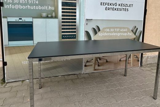 Fekete színű asztal, íróasztal, étkezőasztal - 160x60 cm, használt
