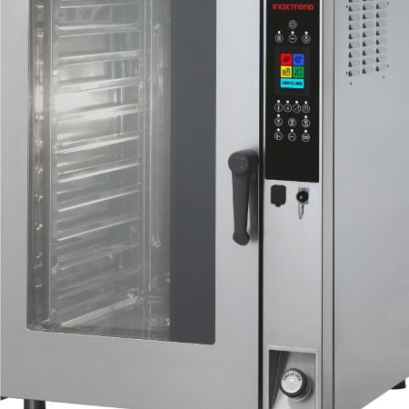 Inoxtrend elektromos üzemű 11GN2/1 gastronorm  LCD kijelzővel légkeveréses, kombi gőzpároló sütő...