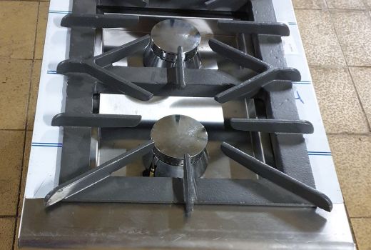 Új inox fóliás ipari 2 égős asztali gáztüzhely főzőtüzhely