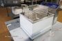 Új inox ipari nagy konyhai 8 literes olajsütő fritőz hőkioldóval ce papirokkal