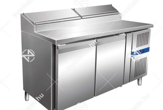 ELADÓ ÚJ, Hűtőtt ipari munkaasztal felnyitható feltéthűtővel 2 ajtós 400 liter Ferrara-Cool
