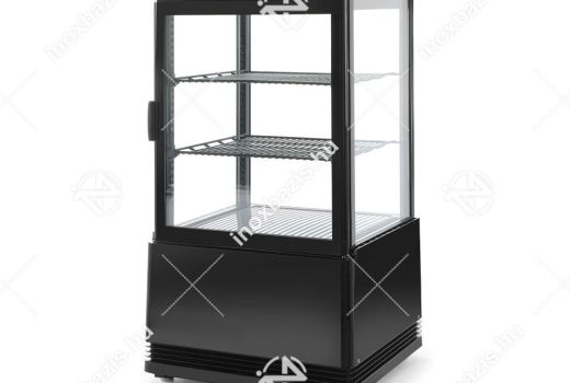 ELADÓ ÚJ! Bemutató hűtővitrin négy oldalról üvegezett 58 liter, fekete,vagy fehér színben 