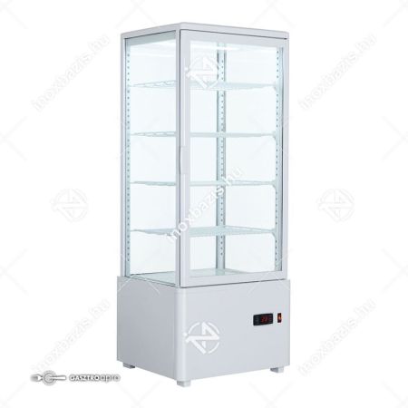 Eladó új! Bemutató hűtővitrin négy oldalról üvegezett 98 liter fekete ipari Ferrara-Cool