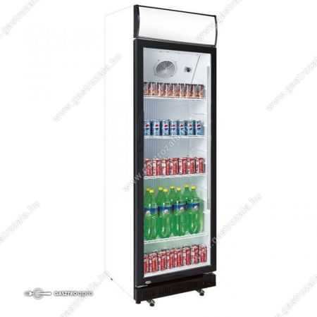 Hűtővitrin üvegajtós 400 liter reklámfelület nélkül