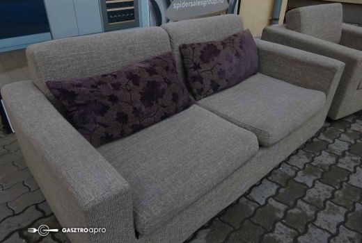 Bézs színű, 2 személyes kanapé, használt szállodabútor