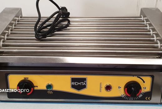 Új inox Remta elektromos hengeres virsli kolbász sütő ipari hot-dog sütőgép