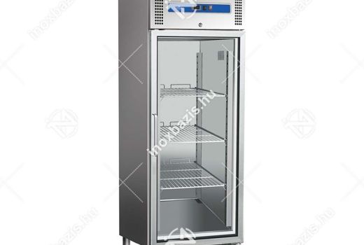 ELADÓ ÚJ! Hűtőszekrény álló 700 literes üvegajtós, 3 db GN 2/1 polccal ipari Ferrara-Cool