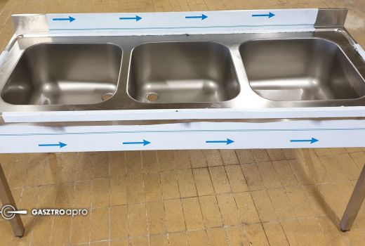 ÚJ inox fóliás 1,2 és 3 medencés ipari nagykonyhai mosogató garanciával eladók