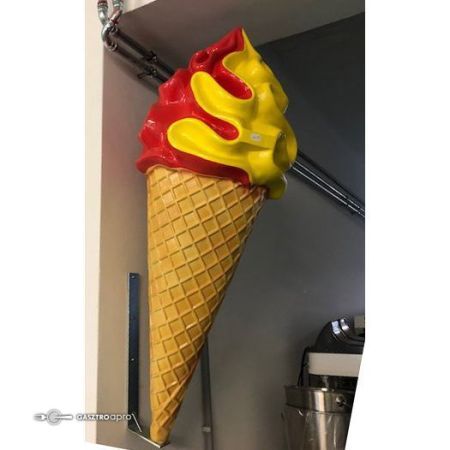 Csavart fagylalt reklám piros-sárga