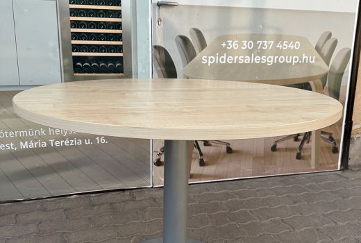 Körasztal, kerekasztal, juhar színű, 100 cm átmérő - használt asztal