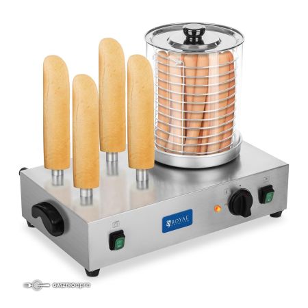Inox ipari 4 tüskés hot-dog készítő sütő párolóval hot dog