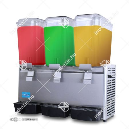 ELADÓ ÚJ! Juice Italhűtő 3x18 liter cseppenésmentes csappal Ferrara-Cool ipari