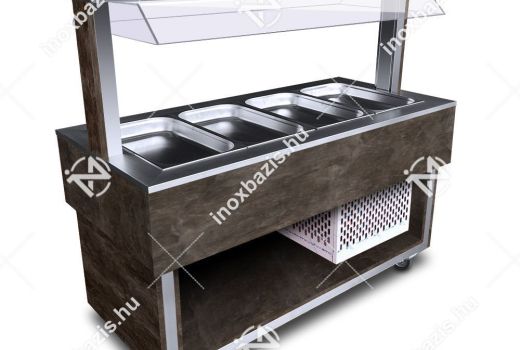 ELADÓ ÚJ! Ipari Saláta hűtő pult önkiszolgálós 150x70x140 cm polikarbonát leheletvédővel