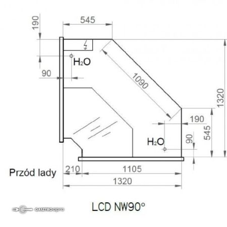 Belső sarokpult 90° - LCD Dorado D INT90