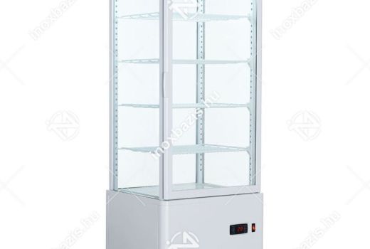 Eladó új! Bemutató hűtővitrin négy oldalról üvegezett 98 liter fekete ipari Ferrara-Cool