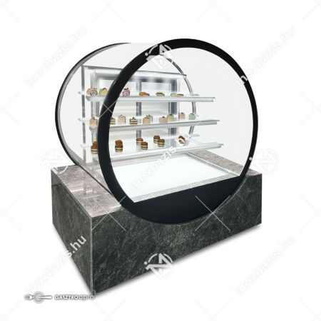 Eladó új! Süteményes cukrász hűtőpult kör alakú ipari 1600×680×1600mm Ferrara-Cool