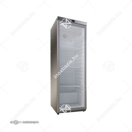 ELADÓ ÚJ! Hűtőszekrény álló 400 literes üvegajtós rozsdamentes ipari háttérhűtő Ferrara-Cool...