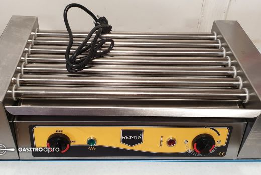 új inox Remta elektromos hengeres virsli kolbász sütő ipari sütőgép hot-dog